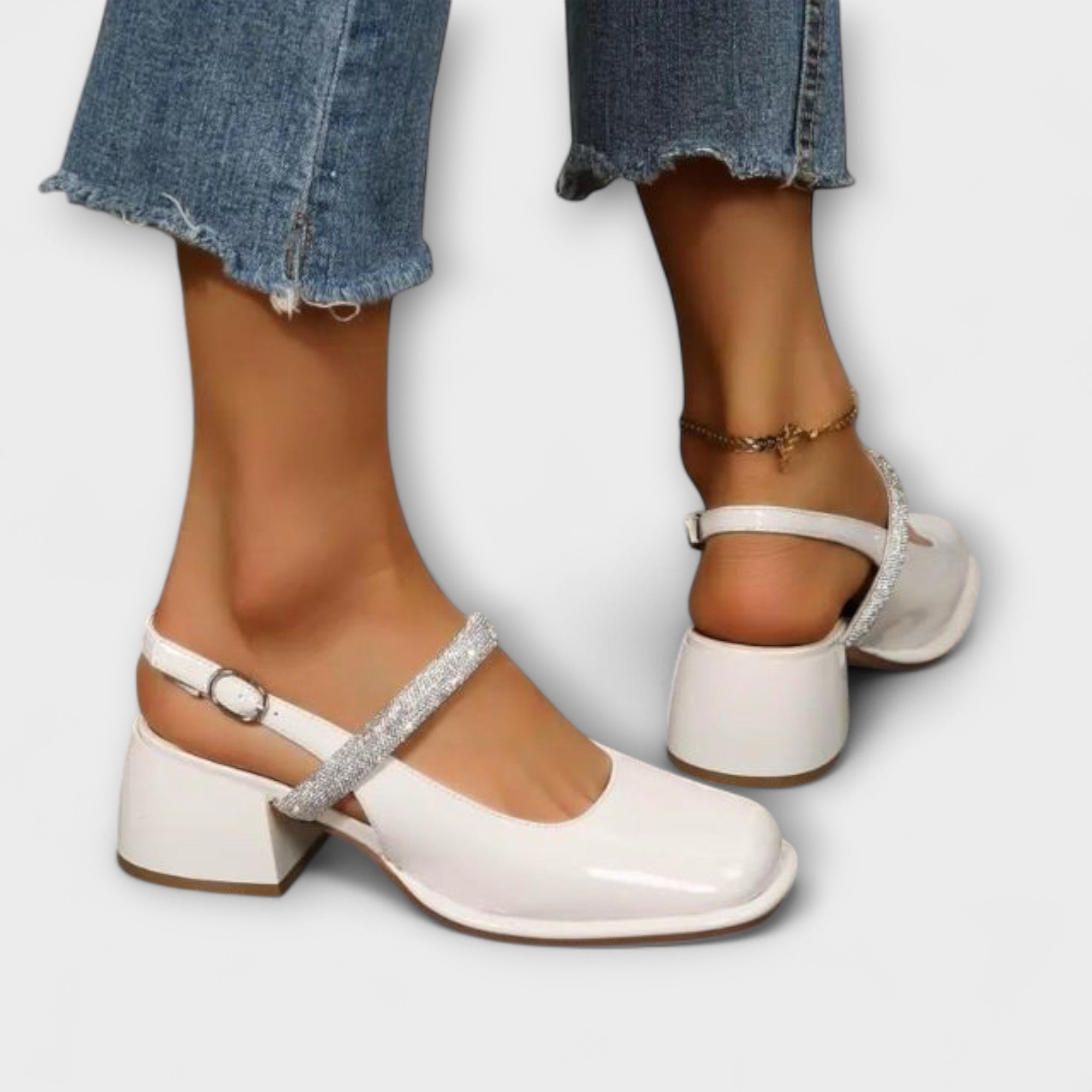 Celandra - Mary Janes con fasce lucide e tacco a blocco