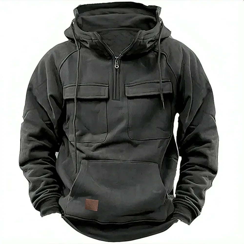 Adam – Sudadera con capucha, cremallera y bolsillos en el pecho